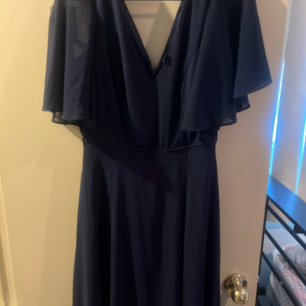 Windsor Navy Long Sleeve Dress